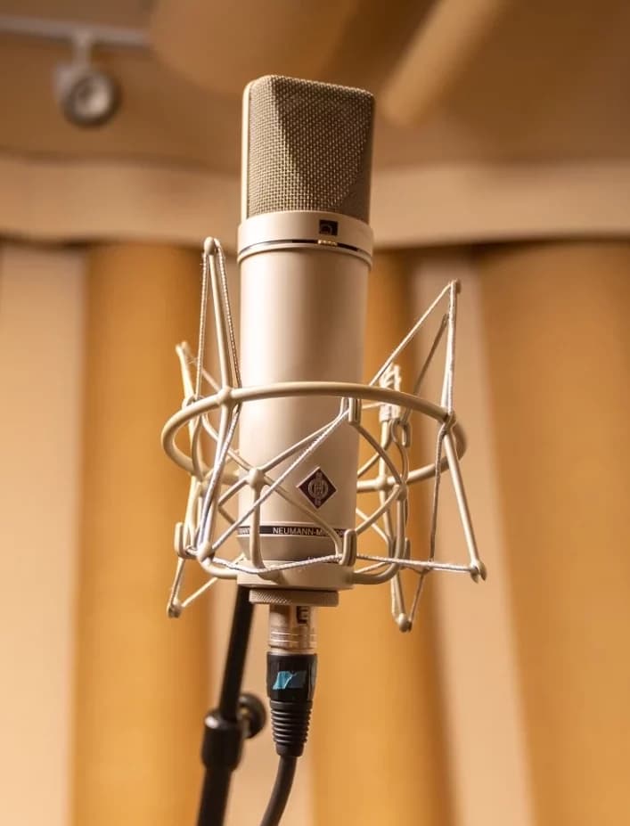 Banner image of a microphone in a studio